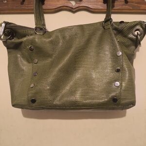 Hammitt Olive Green Lizard Large Daniel Tote Bag